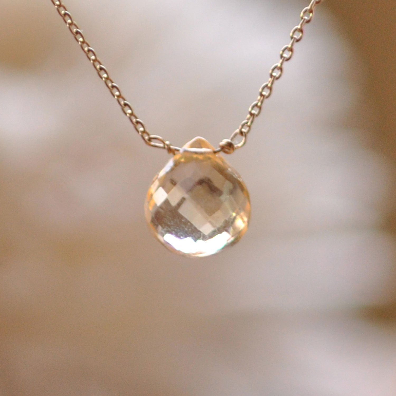 K10シトリンネックレス 【11月の誕生石】K10 Citrine Necklace