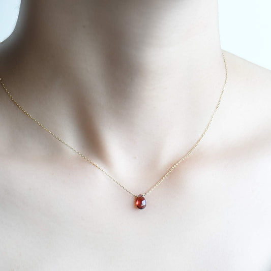 K10/K18 Garnet Necklace | January Birthstone Jewelry