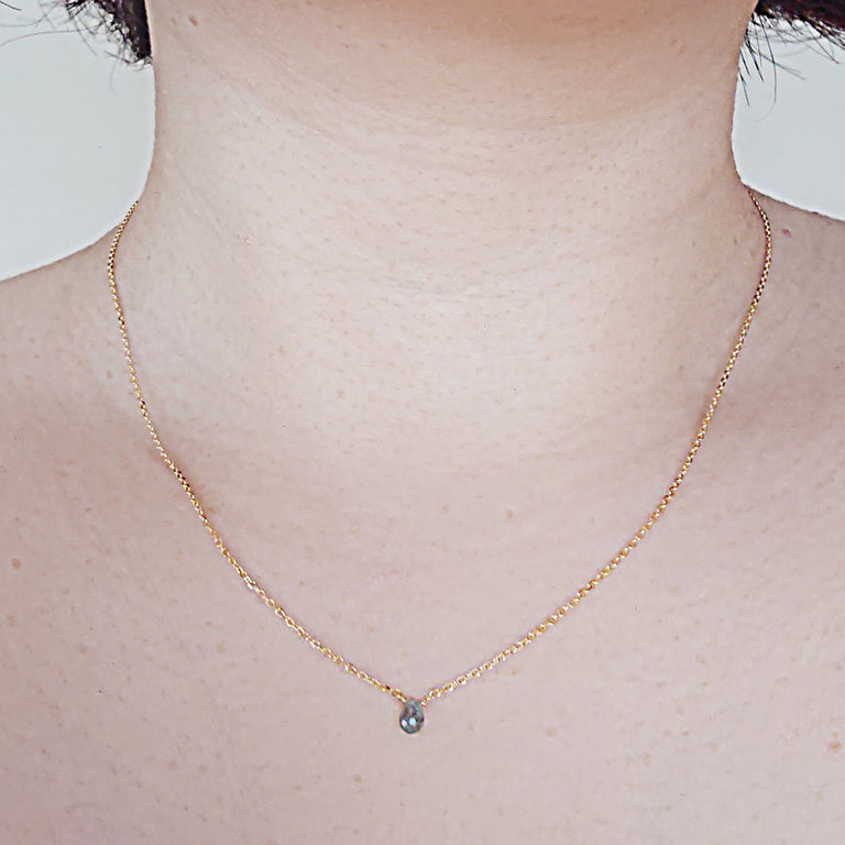 K18グリーンサファイアネックレス K18 Sapphire Necklace – gemish