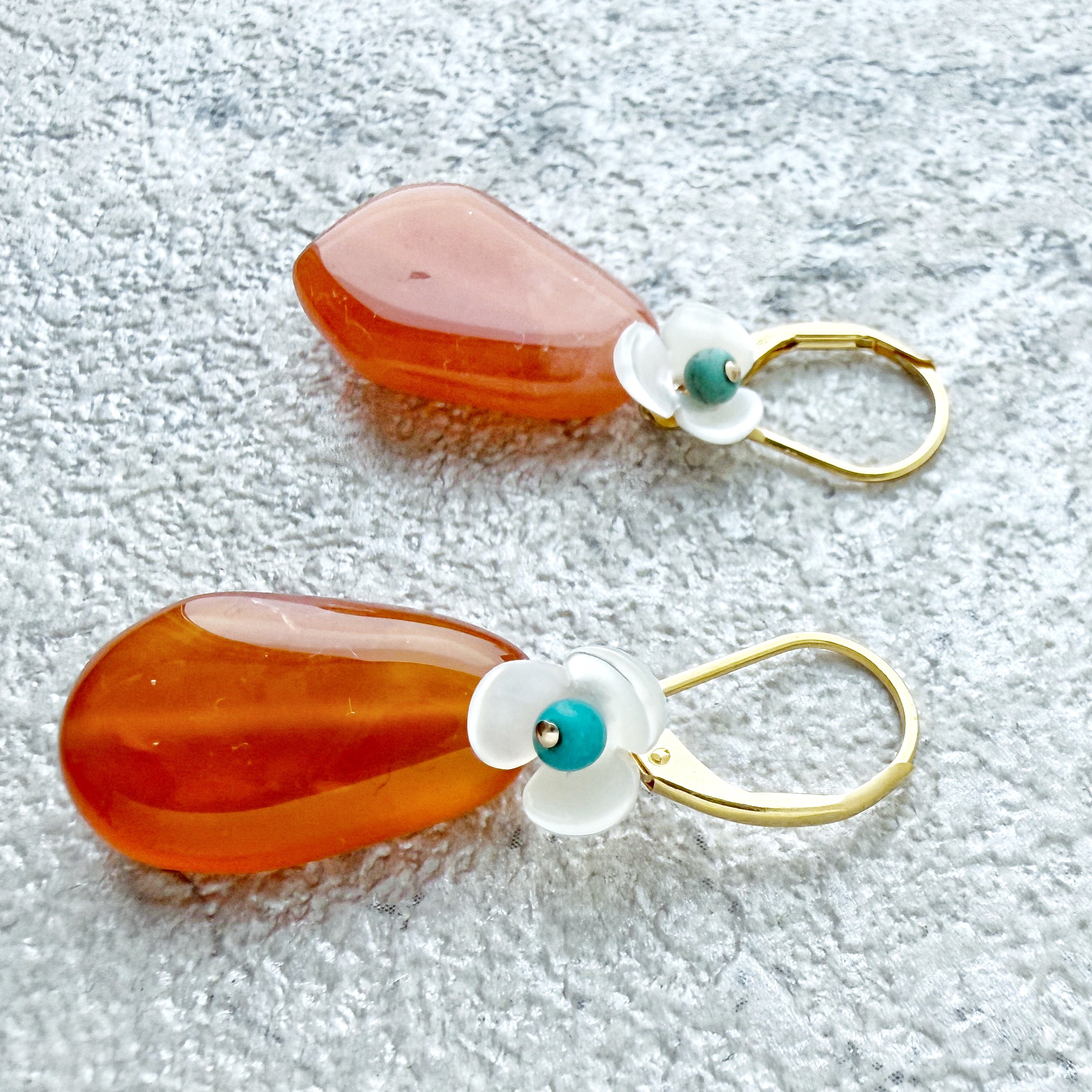 Boucles D'oreilles Calcédoine Turquoise