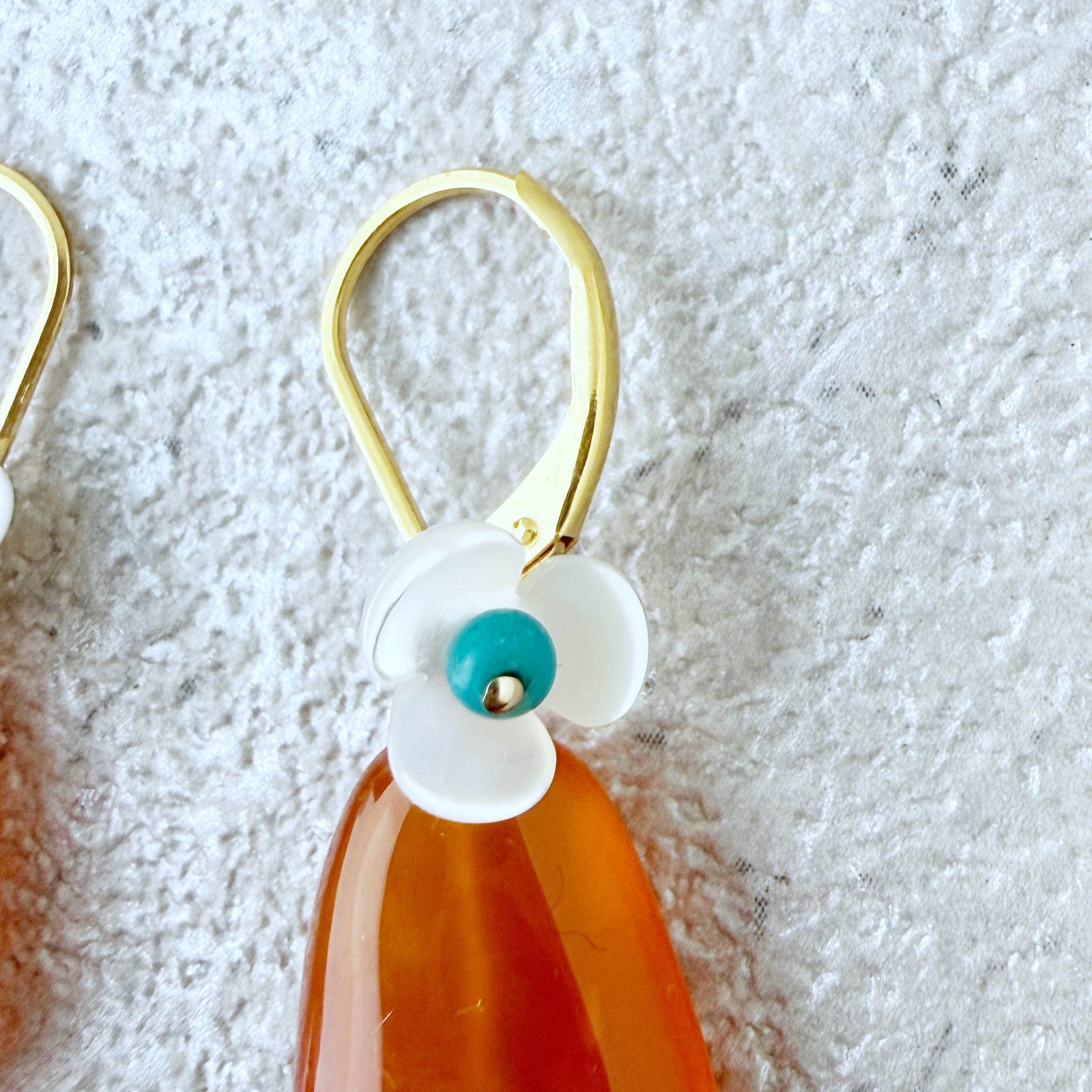 Boucles D'oreilles Calcédoine Turquoise