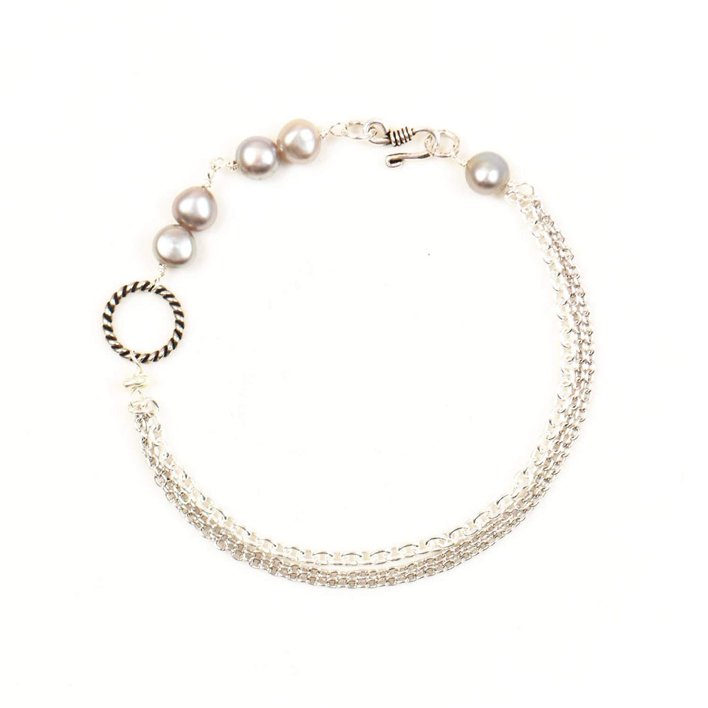 淡水パールシルバーブレスレット　Freshwater Pearl Silver Bracelet
