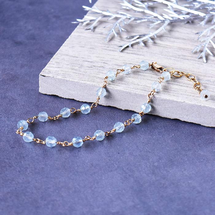 アクアマリンブレスレット【3月の誕生石】Aquamarine Bracelet