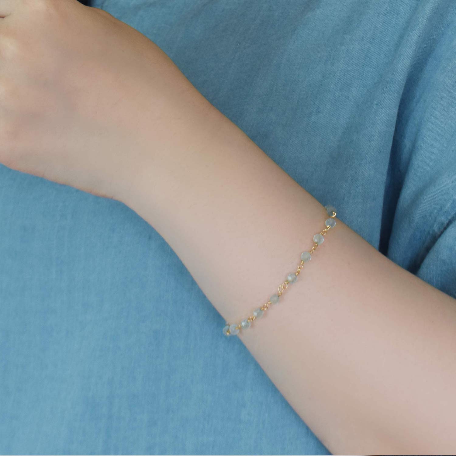 アクアマリンブレスレット【3月の誕生石】Aquamarine Bracelet