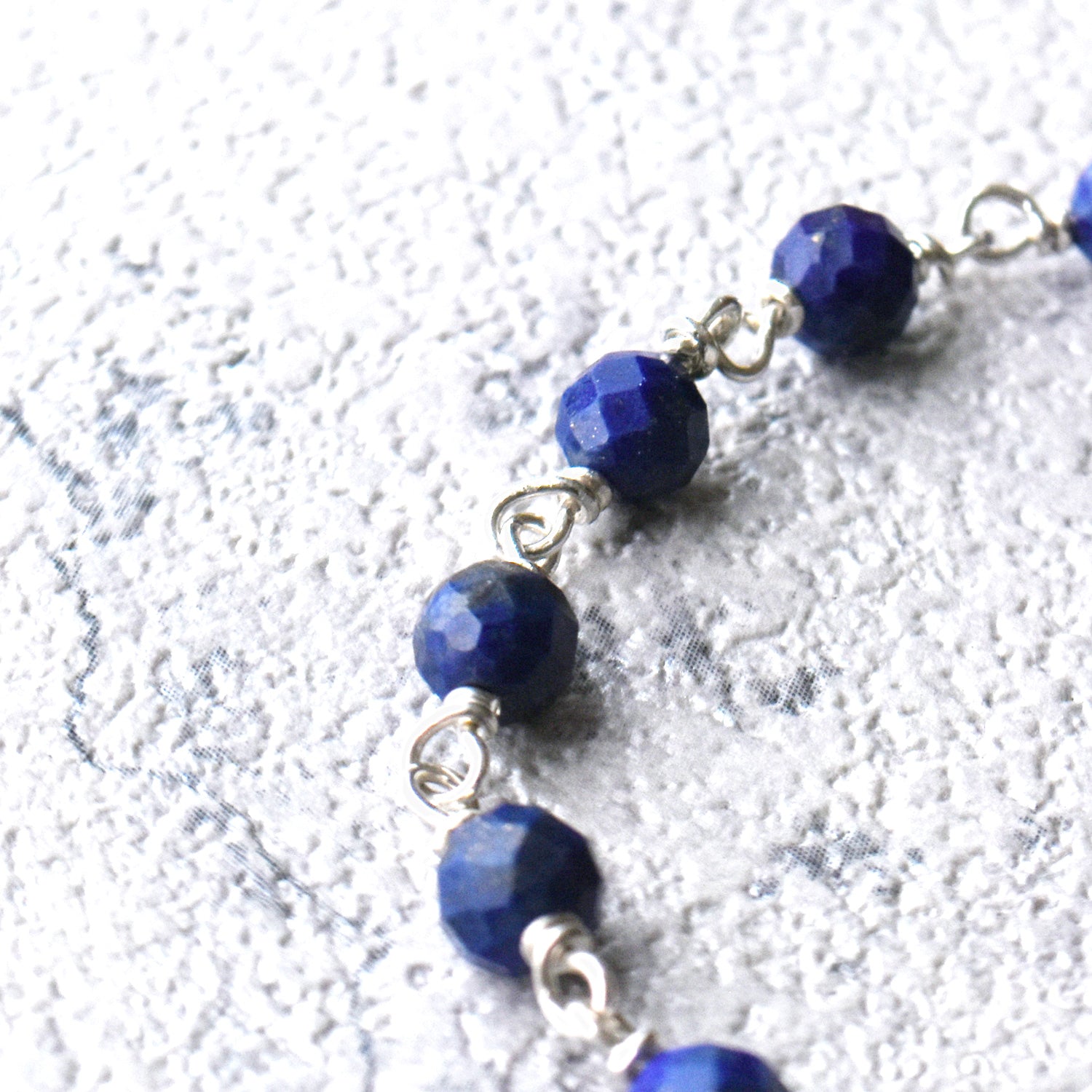 Bracelet en argent lapis-lazuli 【pierre de naissance de décembre】