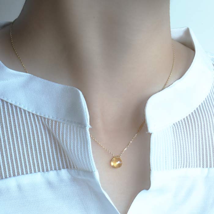 K10, K18シトリンネックレス 【11月の誕生石】