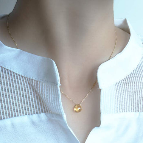 K10, K18 Citrine Necklace [November Birthstone]