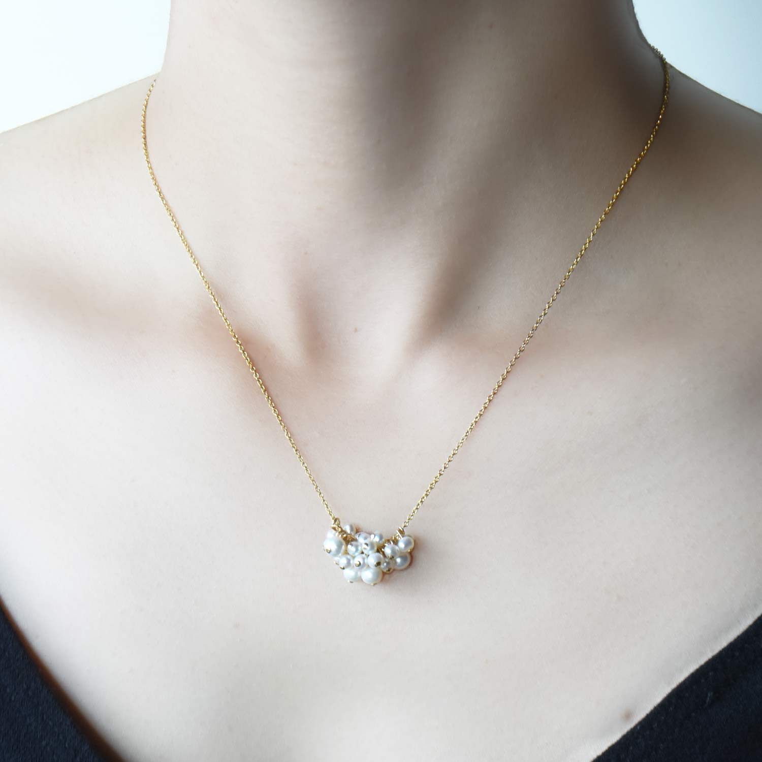 淡水パールドットネックレス　Freshwater Pearls Dot Necklace