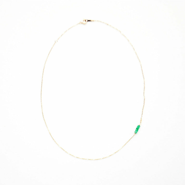 K10 エメラルドネックレス【5月の誕生石】 K10 Emerald Necklace