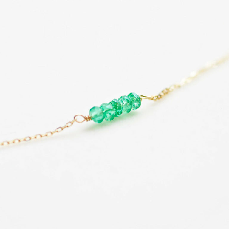 K10 エメラルドネックレス【5月の誕生石】 K10 Emerald Necklace – gemish - ジェミッシュ