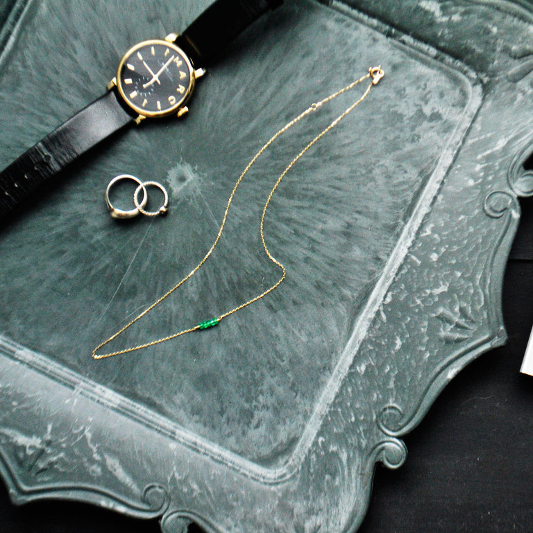 K10・K18エメラルドネックレス　【５月の誕生石】