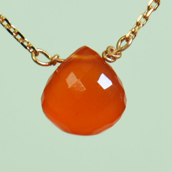 K18カーネリアンネックレス【7月の誕生石】K18 Carnelian Necklace