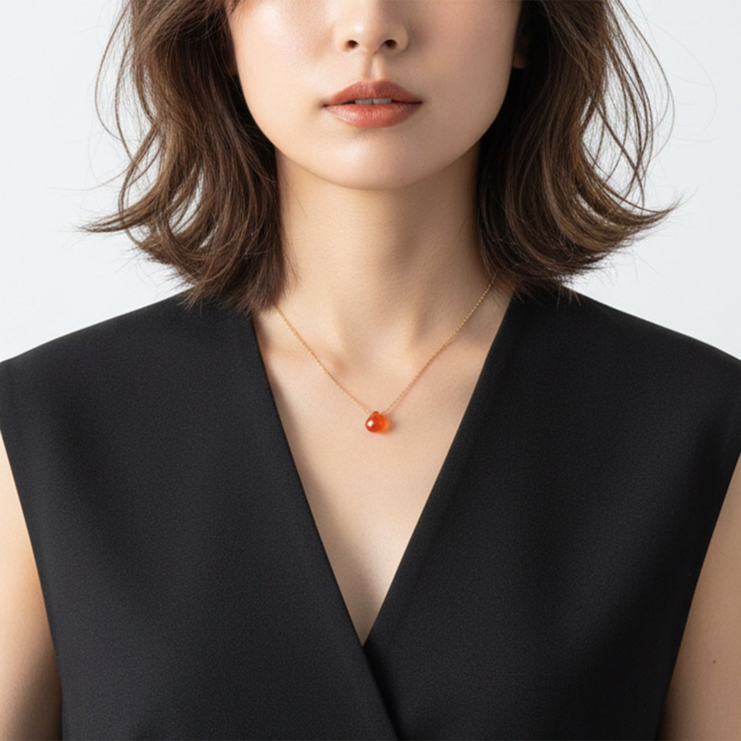 K10、K18カーネリアンネックレス【7月の誕生石】