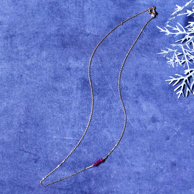 Collier rubis K10 [pierre de naissance juillet]