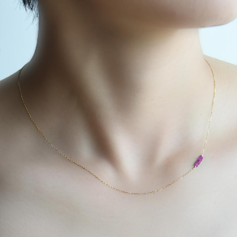 Collier rubis K10 [pierre de naissance juillet]