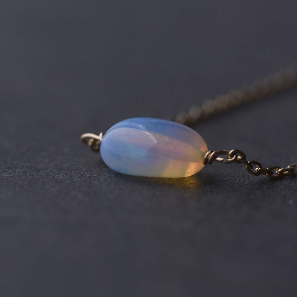 K10・ K18 Opal-Halskette【Geburtsstein des Oktobers】