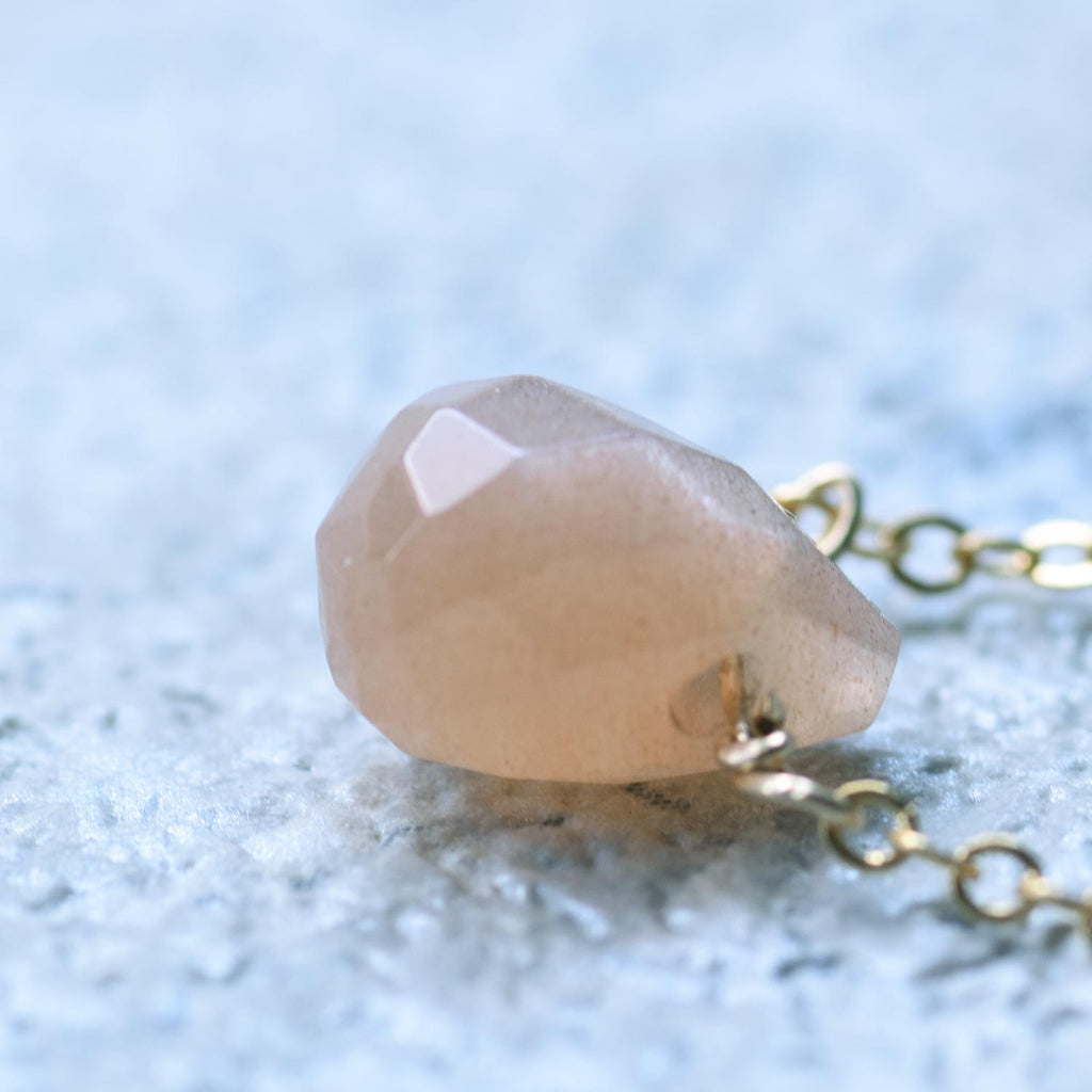 Orange Moonstone Necklace [June Birthstone]