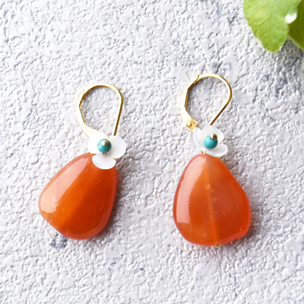 Chalcedony and Turquoise Earrings