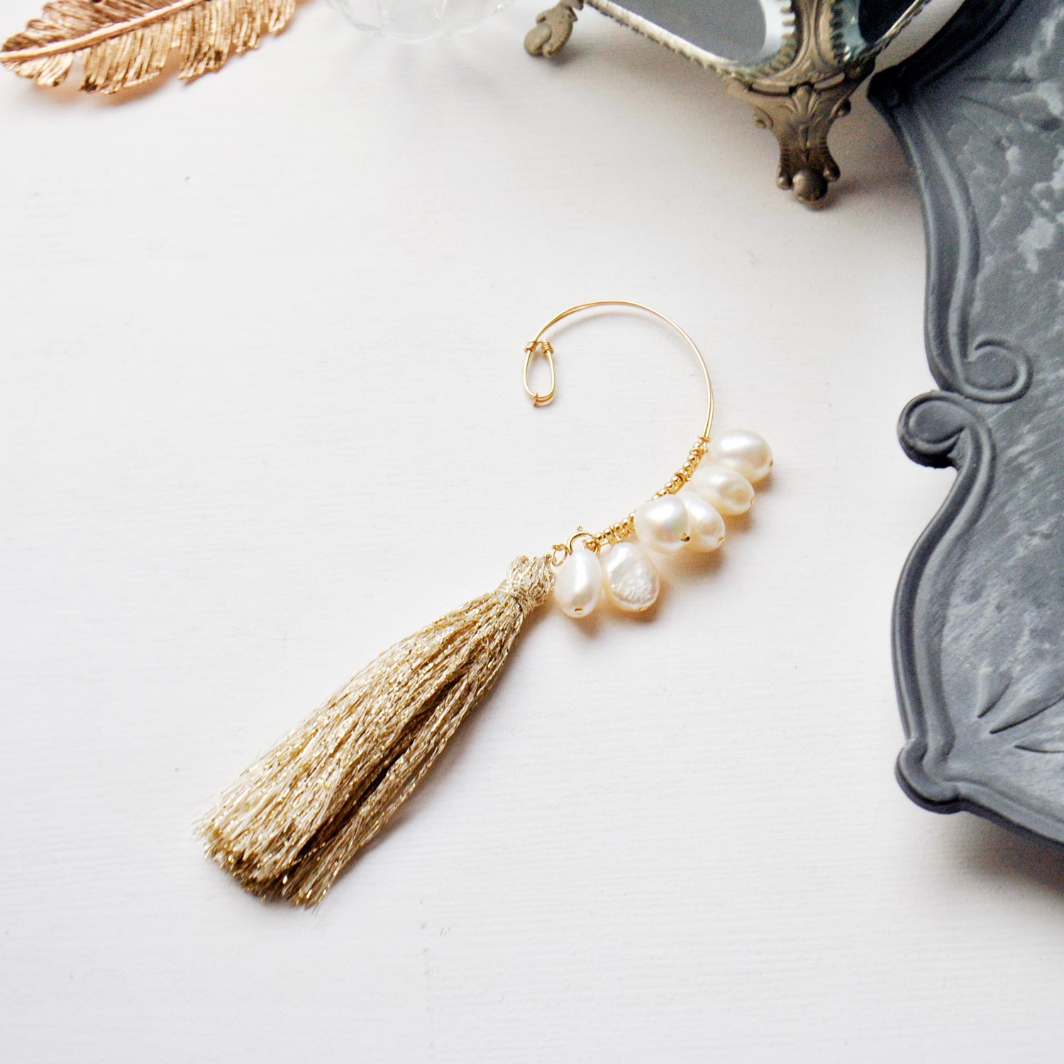 淡水ーパール2Wayイヤカフ　Feshwater Pearls 2way Earcuff