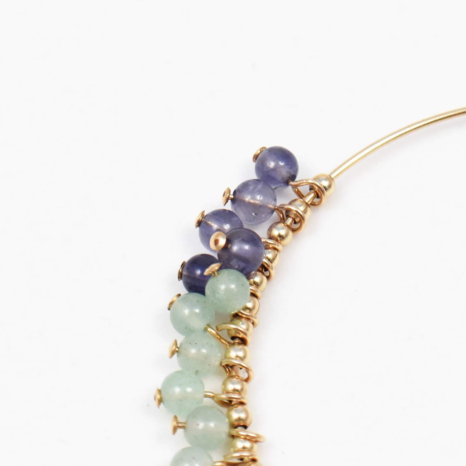 Green aventurine hoop earrings