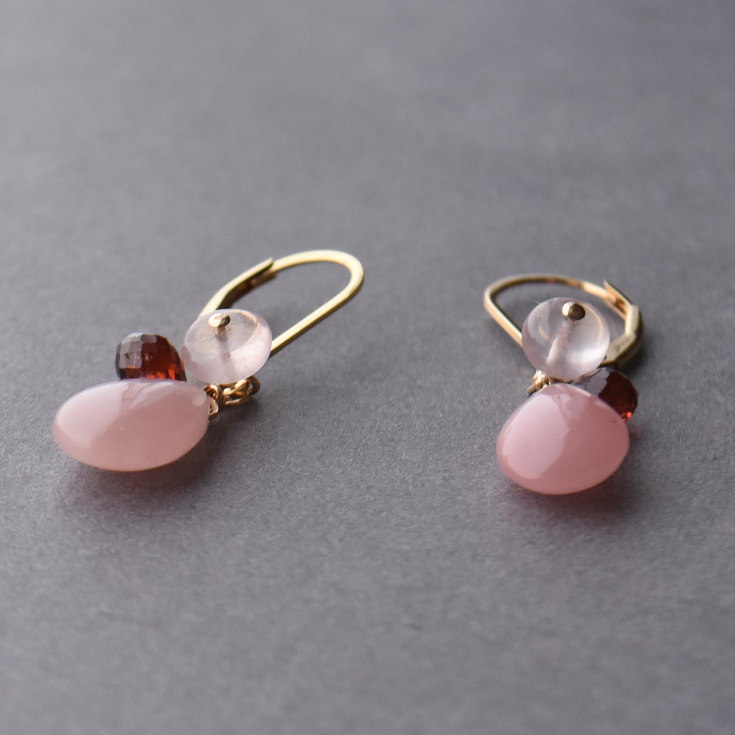 Garnet x Guava Quartz Earrings