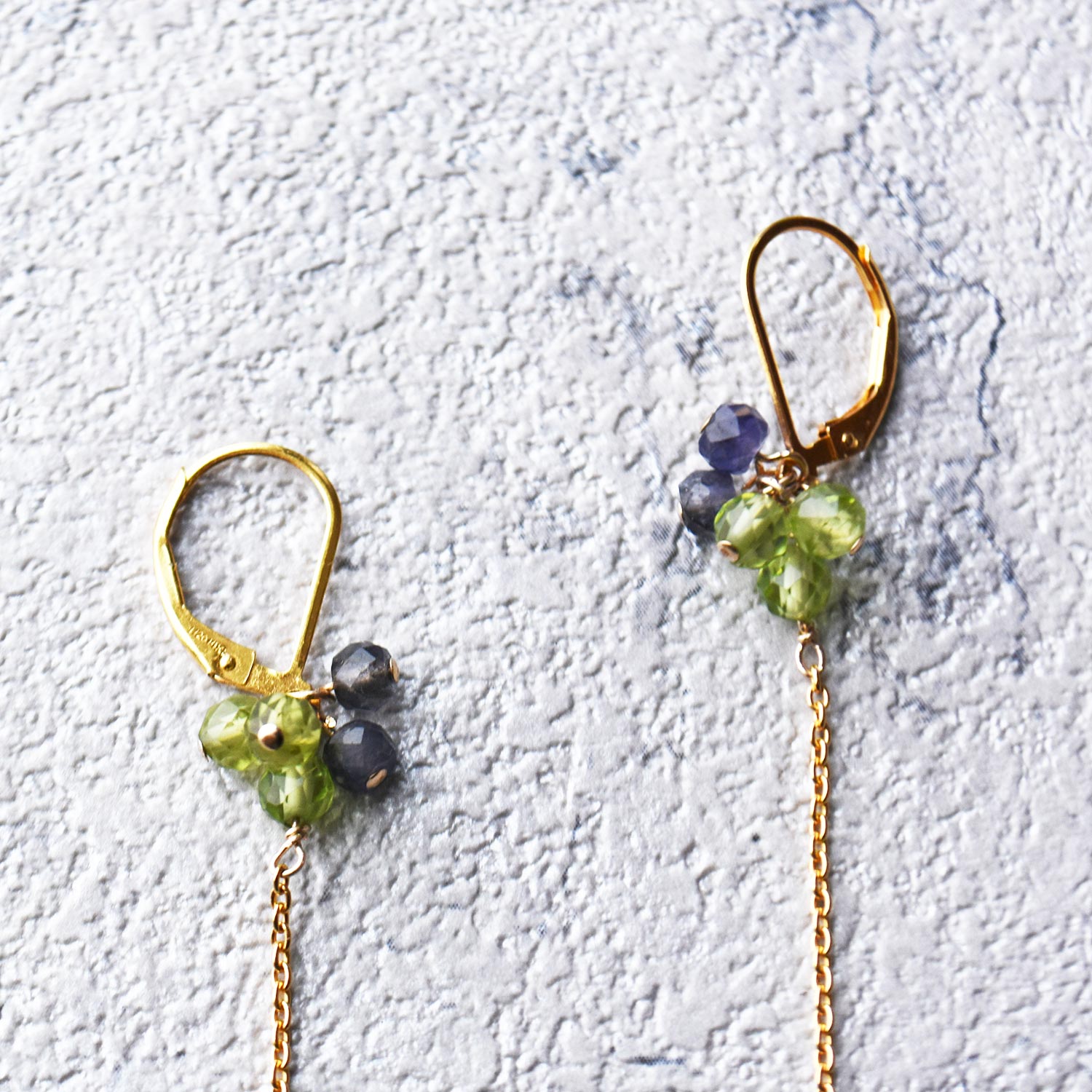 Peridot x Fluorite Drop Earrings