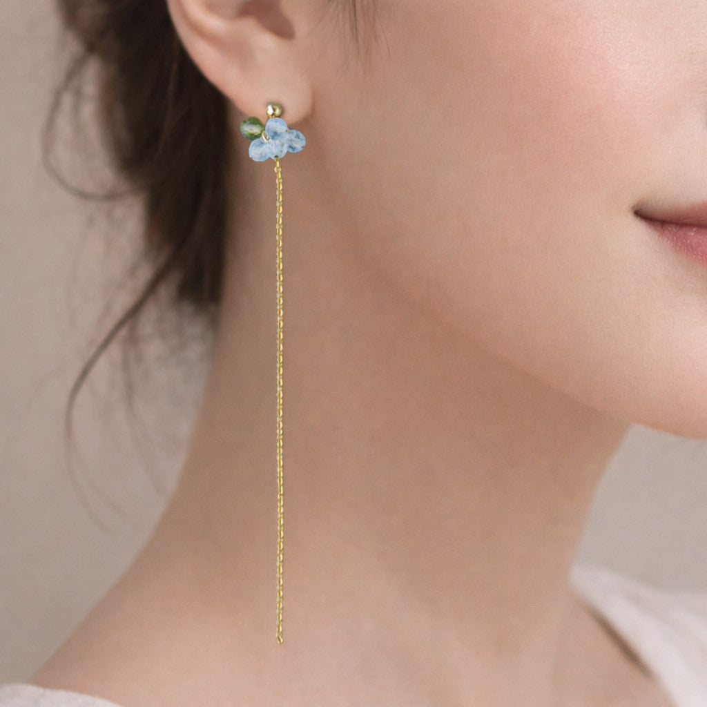 Peridot &amp; Aquamarine Forest Earrings [August Birthstones]