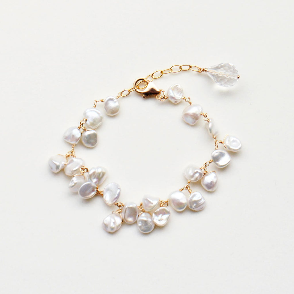Bracelet de perles Keshi [Pierre de naissance de juin] Bracelet de perles Keshi