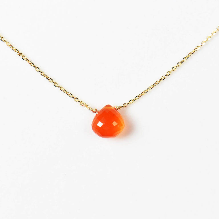 K18カーネリアンネックレス【7月の誕生石】K18 Carnelian Necklace 