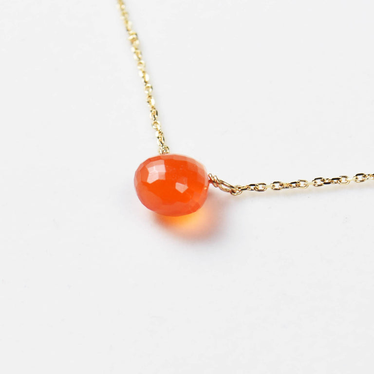 K18カーネリアンネックレス【7月の誕生石】K18 Carnelian Necklace 