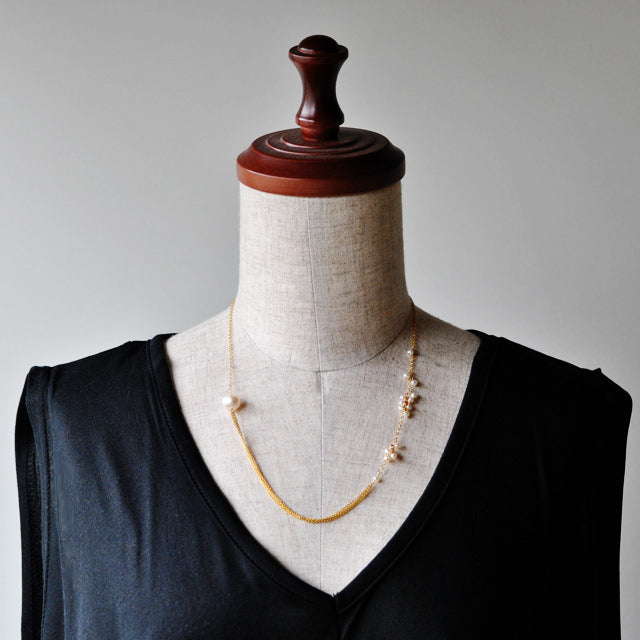 Asymmetrical Freshwater Pearl Necklace [June Birthstone]