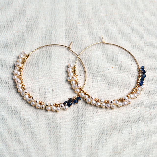 Freshwater Pearls Hoop Earrings [June Birthstone] Freshwater Pearls Hoop Earrings