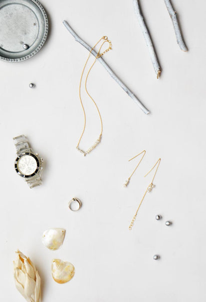 カレンシルバーとケシパールのネックレス　Karen Silver Keshi Pearl Necklace